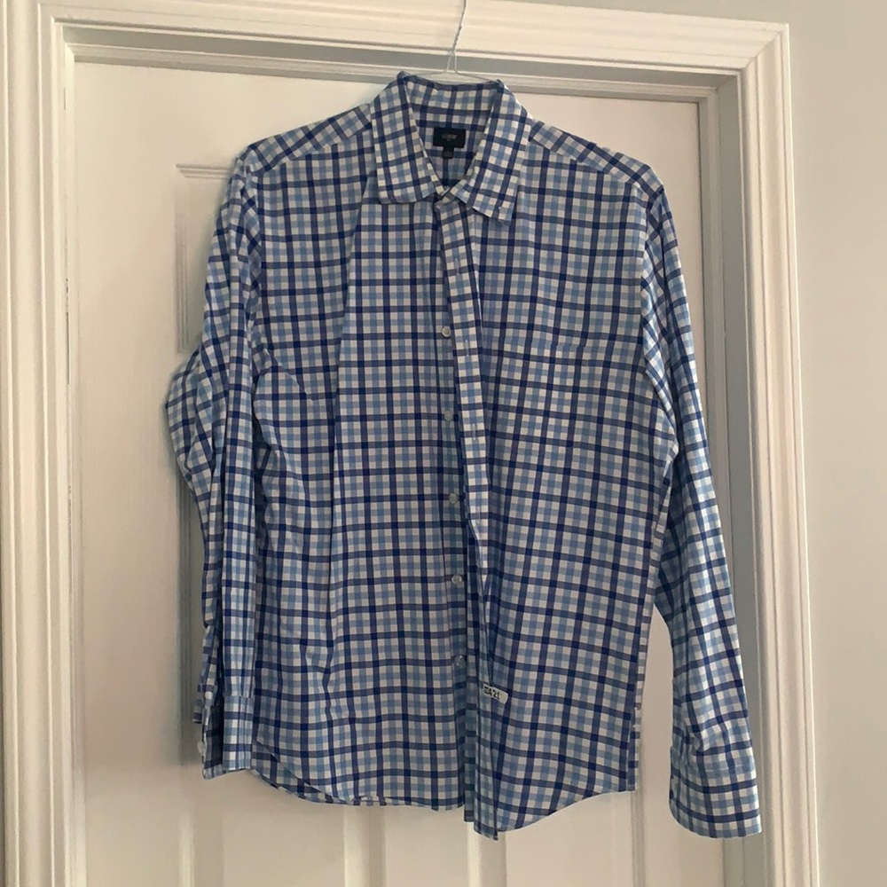 Blue and White Gingham J Crew Button Down
